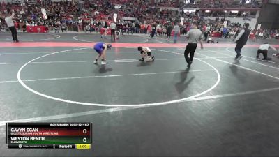 67 lbs Cons. Round 3 - Weston Bench, Ellsworth vs Gavyn Egan, Gillett/Suring Youth Wrestling