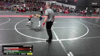 90 lbs Quarterfinal - Ryan Schumacher, Hortonville vs Diverson Edmond, Chilton - Mollitium