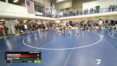 120 lbs Cons. Round 2 - Brody Olsen, SYRACUSE vs James Barron, Riverton Wolf Pack