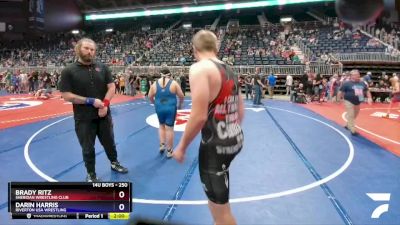 250 lbs Round 1 - Brady Ritz, Sheridan Wrestling Club vs Darin Harris, Riverton USA Wrestling