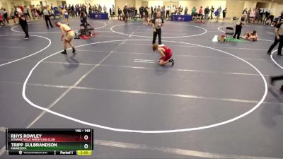 149 lbs Quarterfinal - Rhys Rowley, Stewartville Wrestling Club vs Tripp Gulbrandson, Minnesota