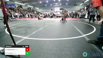 40 lbs Rr Rnd 2 - Halle Robertson, Wagoner Takedown Club vs Bradley Francis, Skiatook Youth Wrestling