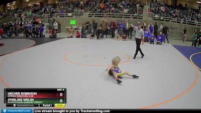 43 lbs Cons. Round 2 - Archer Robinson, Umpqua Wrestling Club vs Sterling Welsh, Klamath Basin Warriors Wrestli