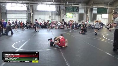 92 lbs Round 6 (8 Team) - Hayden Barber, Ranger WC vs Vince DeMarco, Askren WA Red