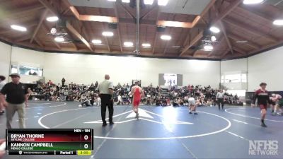 184 lbs Quarterfinal - Kannon Campbell, Menlo College vs Bryan Thorne, Skyline College