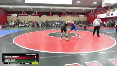 177 lbs Champ. Round 1 - Cesar Diaz, Windsor High School vs Phillip Babbitt, Heritage High School