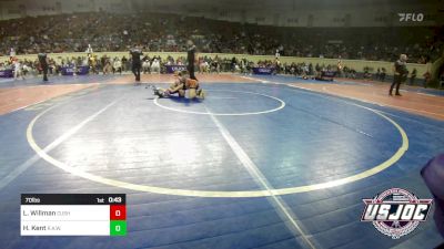 70 lbs Quarterfinal - Lucas Willman, Cushing Tigers vs Holt Kent, R.A.W.