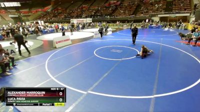 67 lbs Quarterfinal - Luca Pavia, Sunkist Kids Monster Garage vs Alexander Marroquin, Coachella Valley Wrestling Club