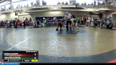 130 lbs Champ. Round 2 - Donald Bowie, Warren Wrestling Academy vs Brayden Kumler, Yorktown Wrestling Club