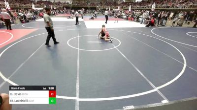 86 lbs Semifinal - Beau Davis, Midwest Destroyers vs Myles Luckinbill, Bear Creek Jr. Wrestling