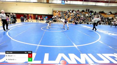 150 lbs 5th Place - Brandon Bauer, Central Arkansas Christian vs Alec Holland, Middletown South