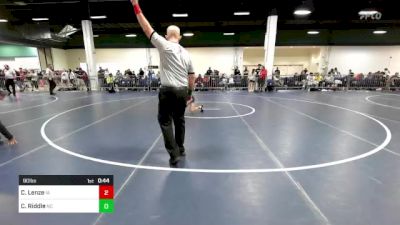 90 lbs Consi Of 16 #1 - Colter Lenze, IA vs Cade Riddle, NC