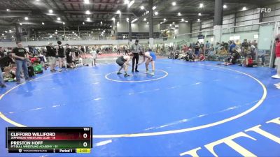 180 lbs Finals (2 Team) - Clifford Williford, JEFFERSON WRESTLING CLUB vs Preston Hoff, PIT BULL WRESTLING ACADEMY