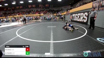 43 lbs Semifinal - Nolan Ortiz, Lions Wrestling Academy vs Hux Smith, Little Axe Takedown Club