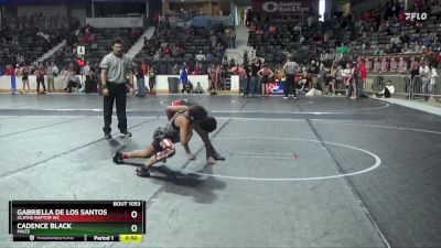 95 lbs Cons. Round 1 - Gabriella De Los Santos, Olathe Raptor WC vs Cadence Black, Maize