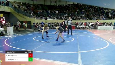 84 lbs Round Of 32 - Bridge Tidwell, Bristow vs Jace Milligan, Piedmont