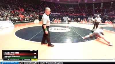 1A 145 lbs Cons. Round 2 - Gianni Panozzo, Clifton (Central) vs Mataeo Blessing, Coal City