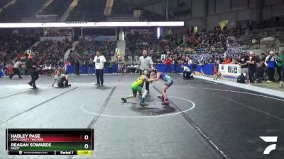 70 lbs Cons. Semi - Hadley Page, Linn County Twisters vs Reagan Sowards, Pratt