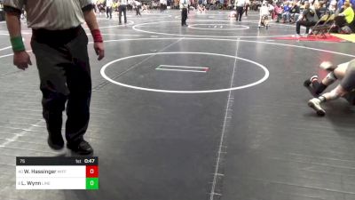 75 lbs Round Of 32 - Wyatt Hassinger, Mifflin County vs Lincoln Wynn, Line Mountain