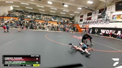 59 lbs Cons. Round 2 - Coltan Ledgerwood, Saratoga Wrestling Club vs Cormick Thacker, Greybull Basin Athletic Club