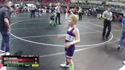 75 lbs Champ. Round 2 - Carter Boelts, Central City Junior Wrestling vs Jett Franzen, Broken Bow Wrestling Club