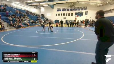 58-63 lbs Round 5 - Rhett Goolsbey, Powell Wrestling Club vs Marshall Brown, Greybull Basin Athletic Club