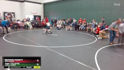 80 lbs Semifinal - Braydon Padgett, West Wateree vs Toby Collette, Cane Bay Cobras