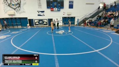 84 lbs Quarterfinal - Kyland Kienlen, Worland Middle School vs Tristan Galovich, Thermopolis Middle School