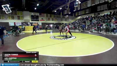 120 lbs Champ. Round 1 - Leo Maestas, Clovis West vs Justin Torres, United