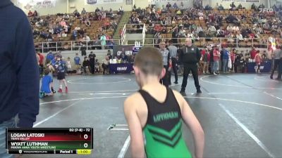 72 lbs Quarterfinal - Wyatt Luthman, MVKWA Anna Youth Wrestling vs Logan Latoski, Teays Valley