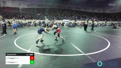 64 lbs Consi Of 8 #1 - John Allen Flaggert, Mustang Bronco Wrestling Club vs Zoie Gregory, Tulsa Blue T Panthers