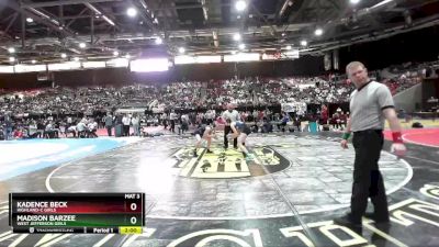 G 114 lbs Champ. Round 1 - Kadence Beck, Highland-C Girls vs Madison Barzee, West Jefferson Girls