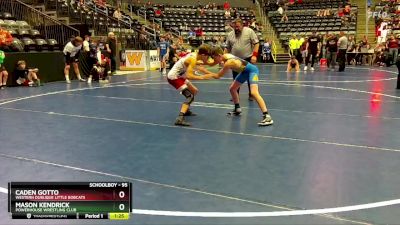 95 lbs Cons. Round 2 - Caden Gotto, Western Dubuque Little Bobcats vs Mason Kendrick, Powerhouse Wrestling Club