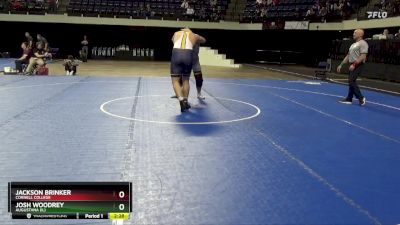 285 lbs Cons. Semi - Jackson Brinker, Cornell College vs Josh Woodrey, Augustana (IL)