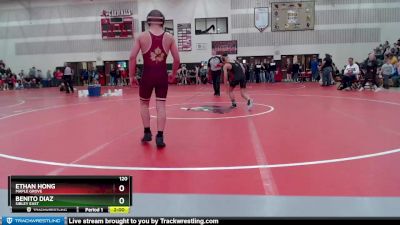 120 lbs Champ. Round 2 - Ethan Hong, Maple Grove vs Benito Diaz, Sibley East