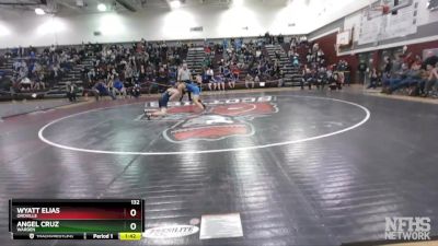 132 lbs Semifinal - Angel Cruz, Warden vs Wyatt Elias, Oroville