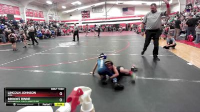 45 lbs Quarterfinal - Brooks Rinne, Higginsville Youth Wrestling vs Lincoln Johnson, Nixa