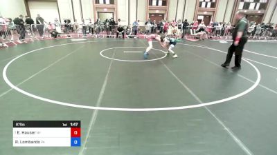 87 lbs Quarterfinal - Ethan Hauser, Ny vs Rocco Lombardo, Pa