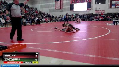 120 lbs 3rd Place Match - Benito Diaz, Sibley East vs Wyatt Walters, Maple River/USC