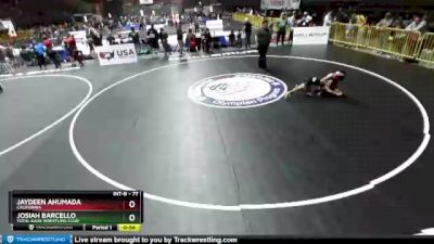 77 lbs Champ. Round 2 - Jaydeen Ahumada, California vs Josiah Barcello, Total Kaos Wrestling Club