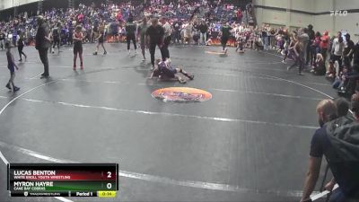 58 lbs Semifinal - Myron Hayre, Cane Bay Cobras vs Lucas Benton, White Knoll Youth Wrestling