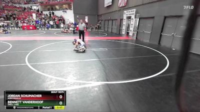 75 lbs Semifinal - Bennett Vanderhoof, Shell Lake vs Jordan Schumacher, Hortonville