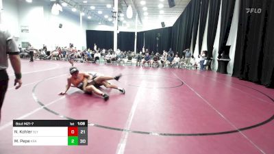 167 lbs Semifinal - Nate Kohler, Sly Fox Wrestling Club vs Michael Pepe, Kraken White