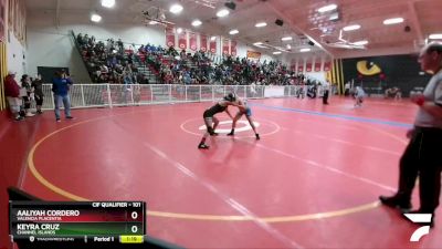 101 lbs Champ. Round 1 - Keyra Cruz, Channel Islands vs Aaliyah Cordero, Valencia Placentia