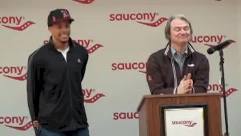 Richie Woodworth talking about Wallace and YES Kids at Wallace-Saucony signing