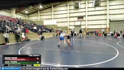 135 lbs Cons. Round 3 - Simon Warr, Sanderson Wrestling Academy vs Zack Young, Pleasant Grove Jr. High