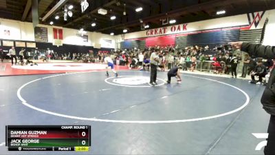 150 lbs Champ. Round 1 - Damian Guzman, Desert Hot Springs vs Jack George, Bishop Amat