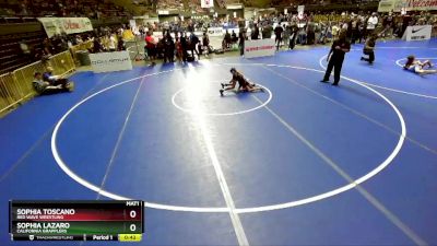 80 lbs Semifinal - Sophia Toscano, Red Wave Wrestling vs Sophia Lazaro, California Grapplers