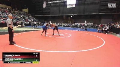 6A-215 lbs Cons. Round 2 - Jeremiah Sanders, Olathe South vs Damarion Shaw, Junction City