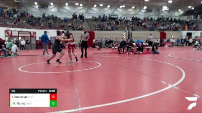 155 lbs Cons. Semi - Riley Nunez, Lake Central High School vs Ivon Rescalvo, Goshen High School